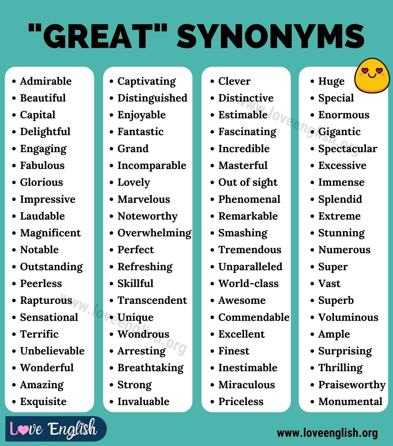 Another Word For Great 50 Synonyms Usage Guide ESL Teacher