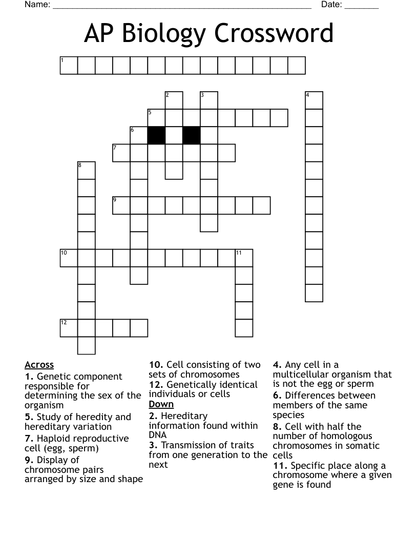 AP Biology Crossword WordMint