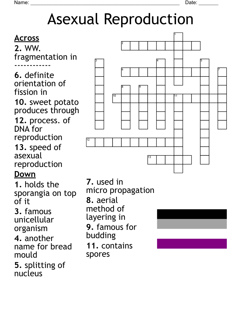 Asexual Reproduction Crossword WordMint