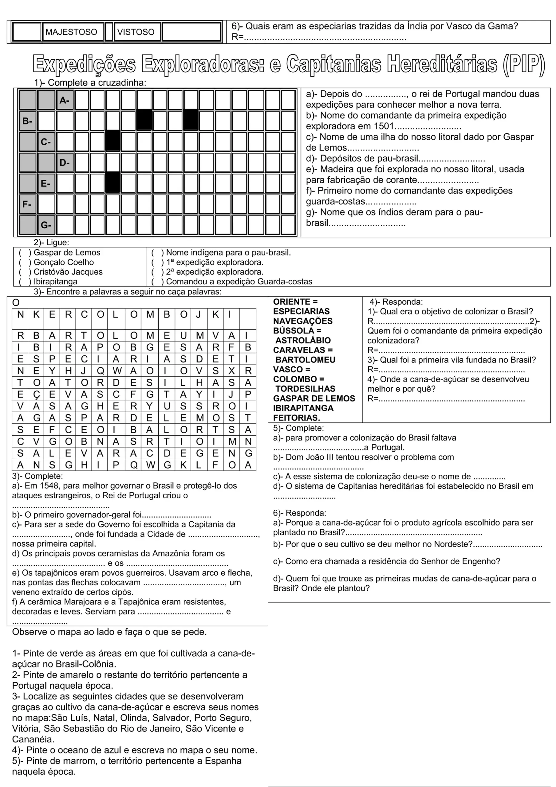 Atividades Os ndios Historia Do Brasil DOC