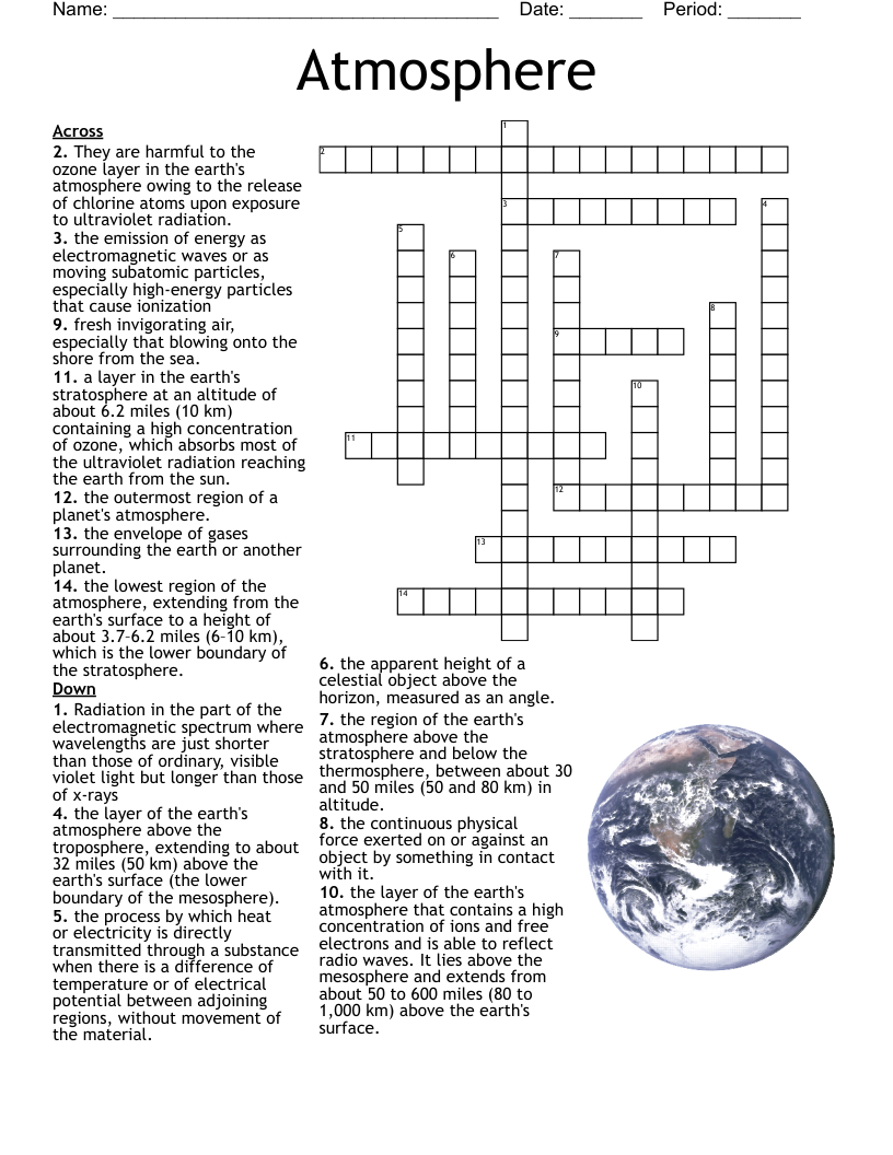 Atmosphere Crossword WordMint Atmosphere Crossword WordMint