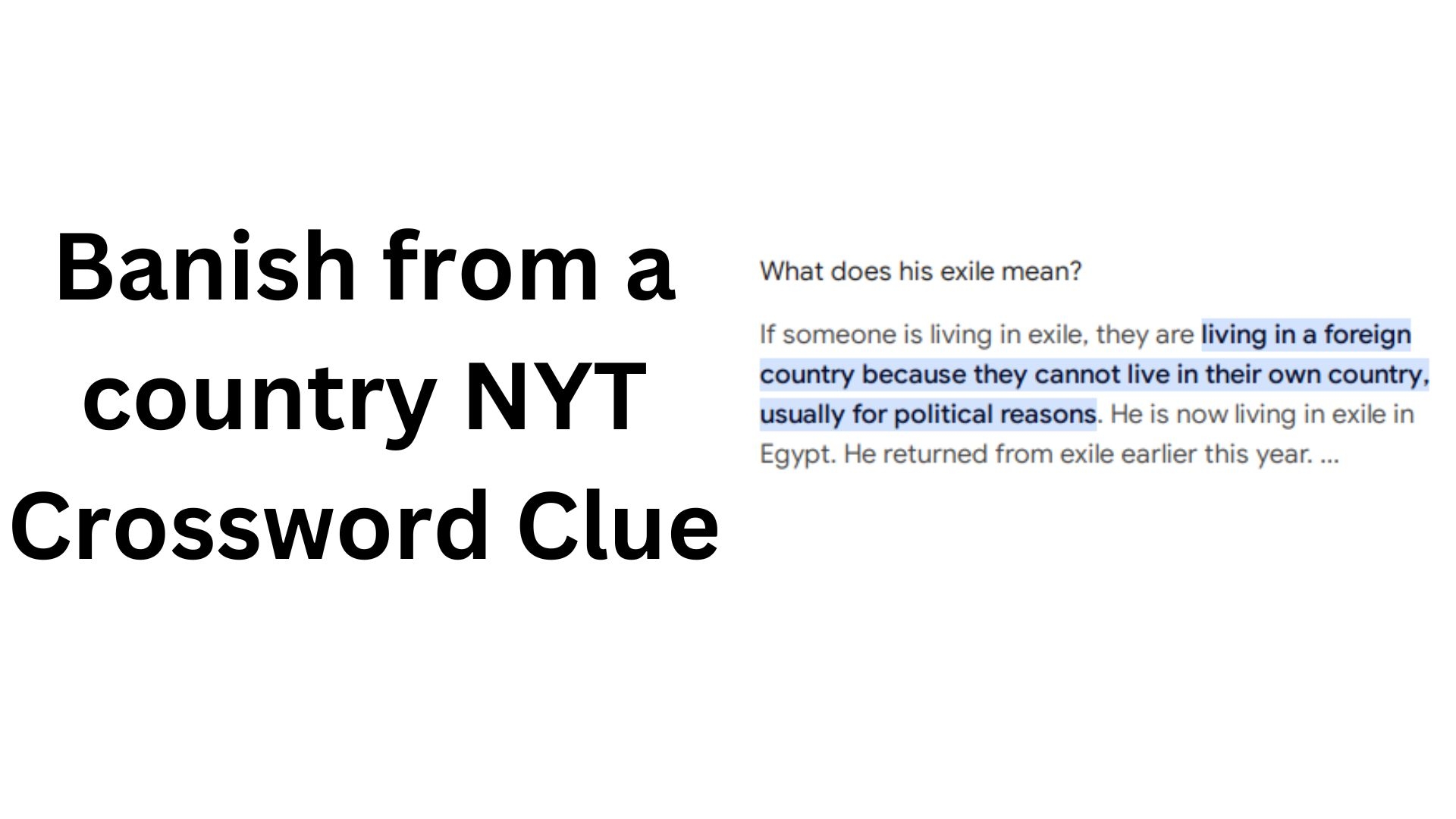 Banish From A Country NYT Crossword Clue November 11 2024