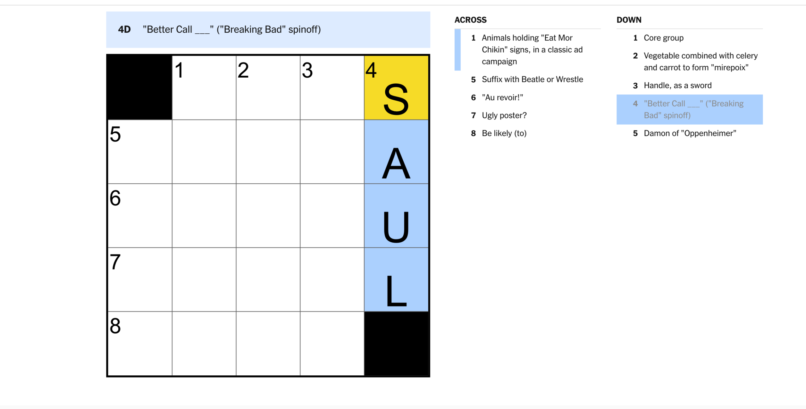 handle as a sword nyt crossword