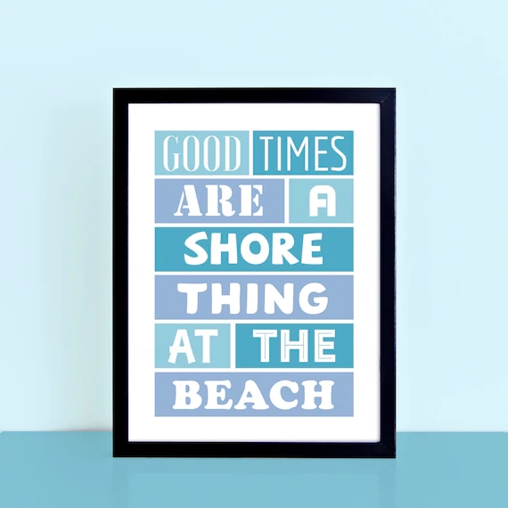 Beach House Wall Decor Beach Theme Decor Beach Lover Gift Typography Poster Blue Decor Beach Quote Wall Art SEP0020A4 Etsy
