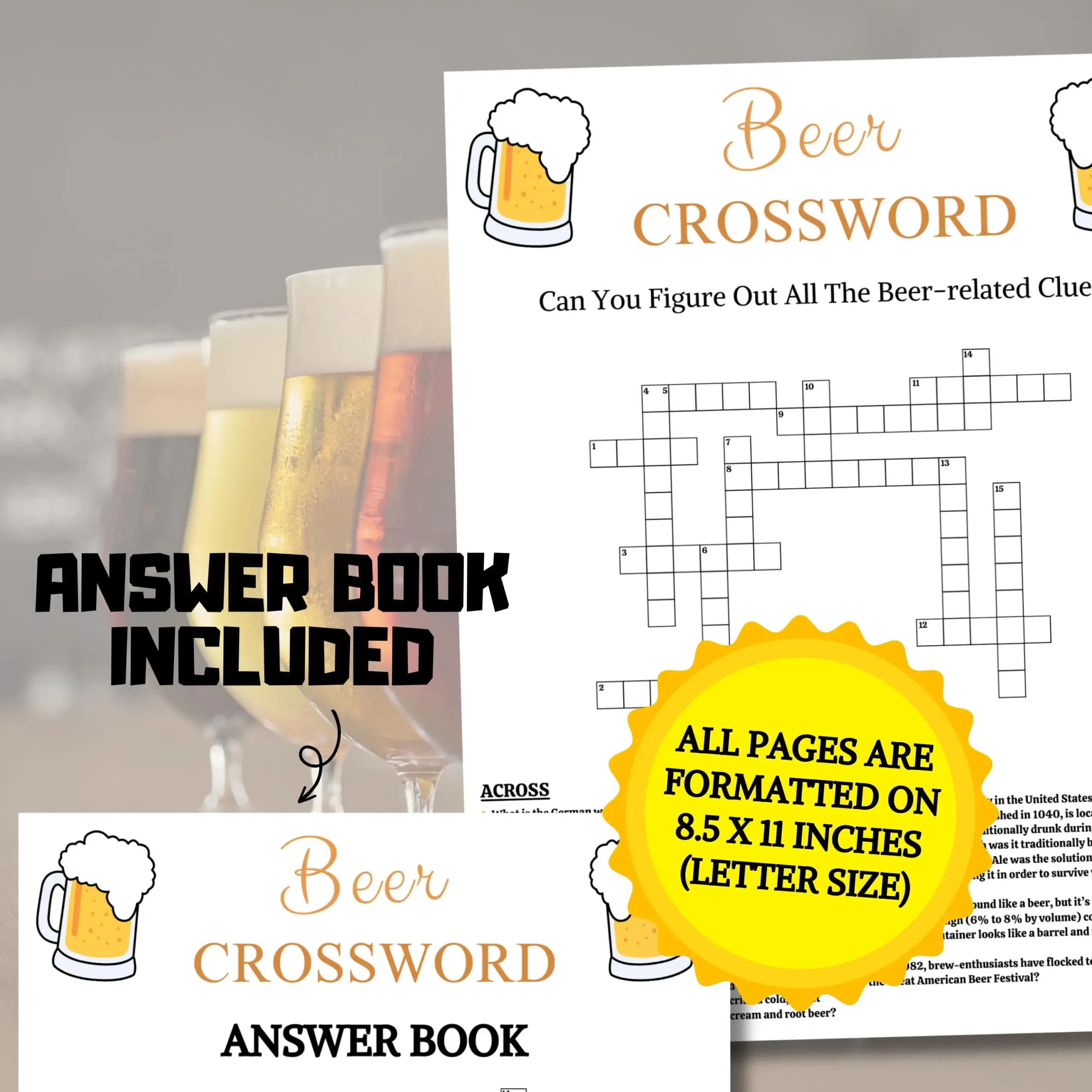 craft beer letters crossword clue