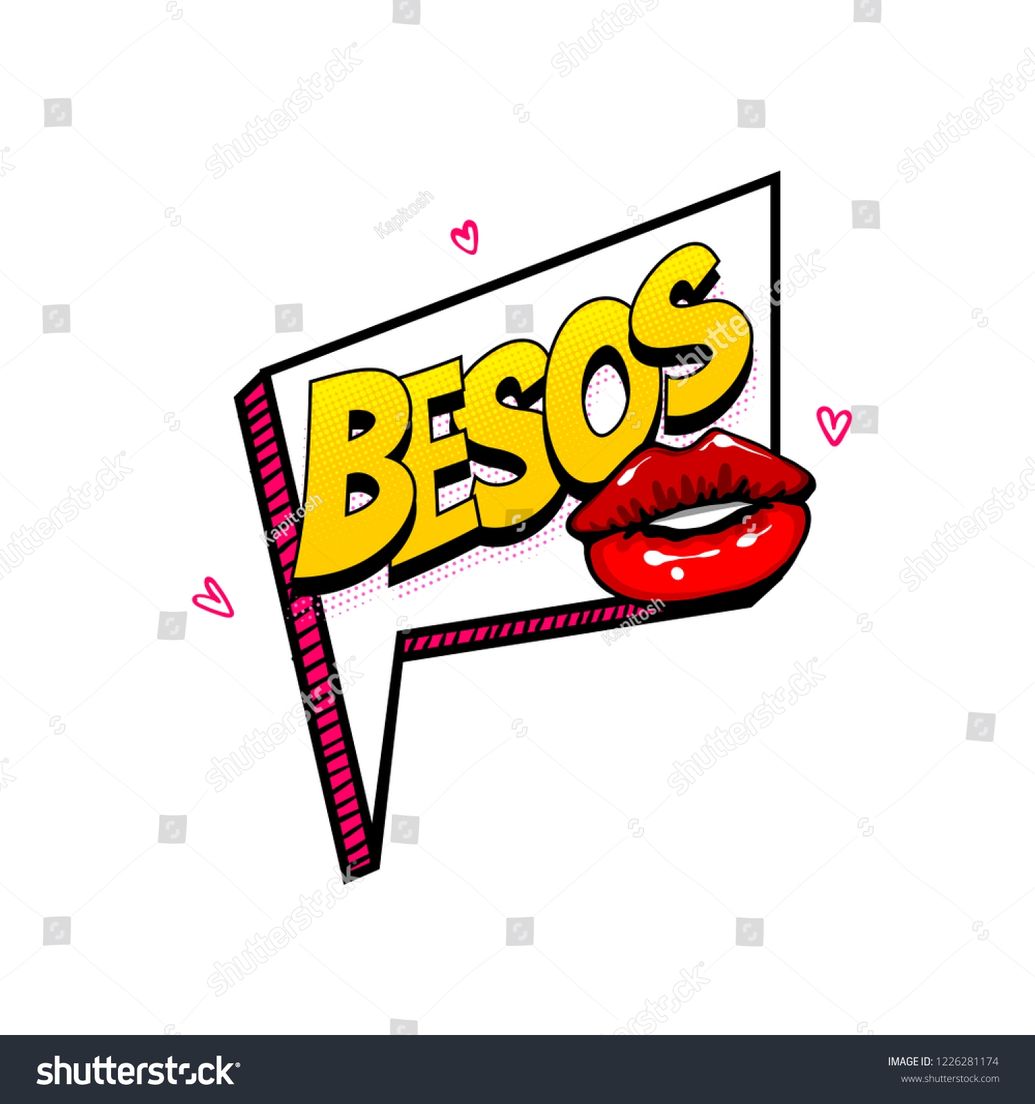 Besos Kiss Lips Spanish Language Comic Stock Vector Royalty Free 1226281174 Shutterstock