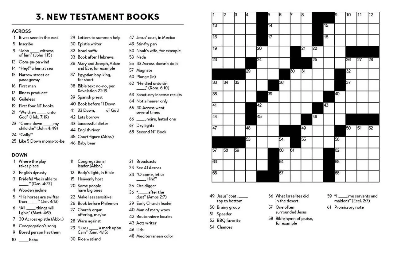 Bible Brain Puzzles Large Print Crosswords Spotted Moon