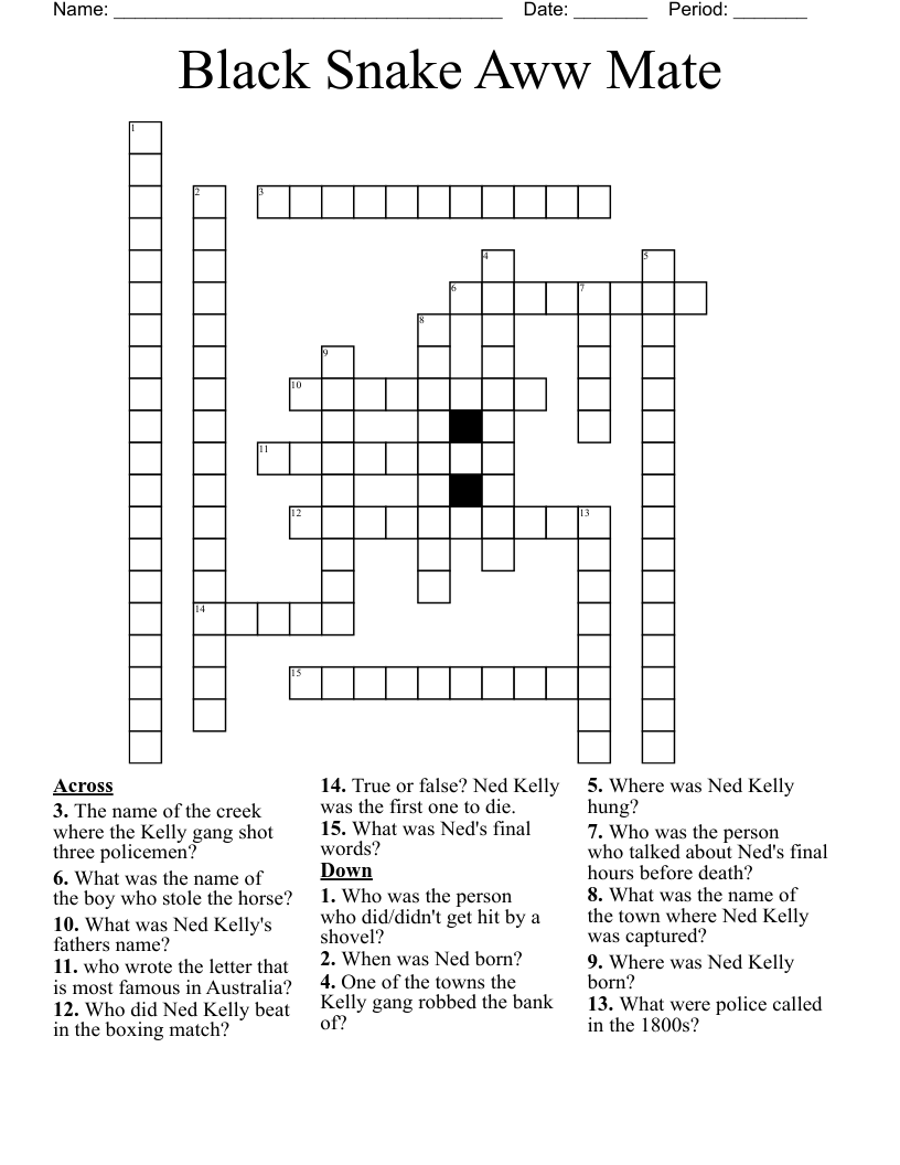 black crossword clue 4 letters