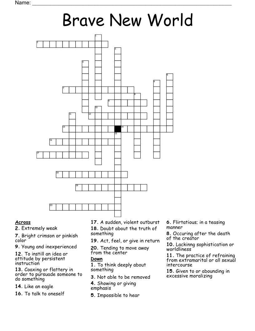 Brave New World Crossword WordMint