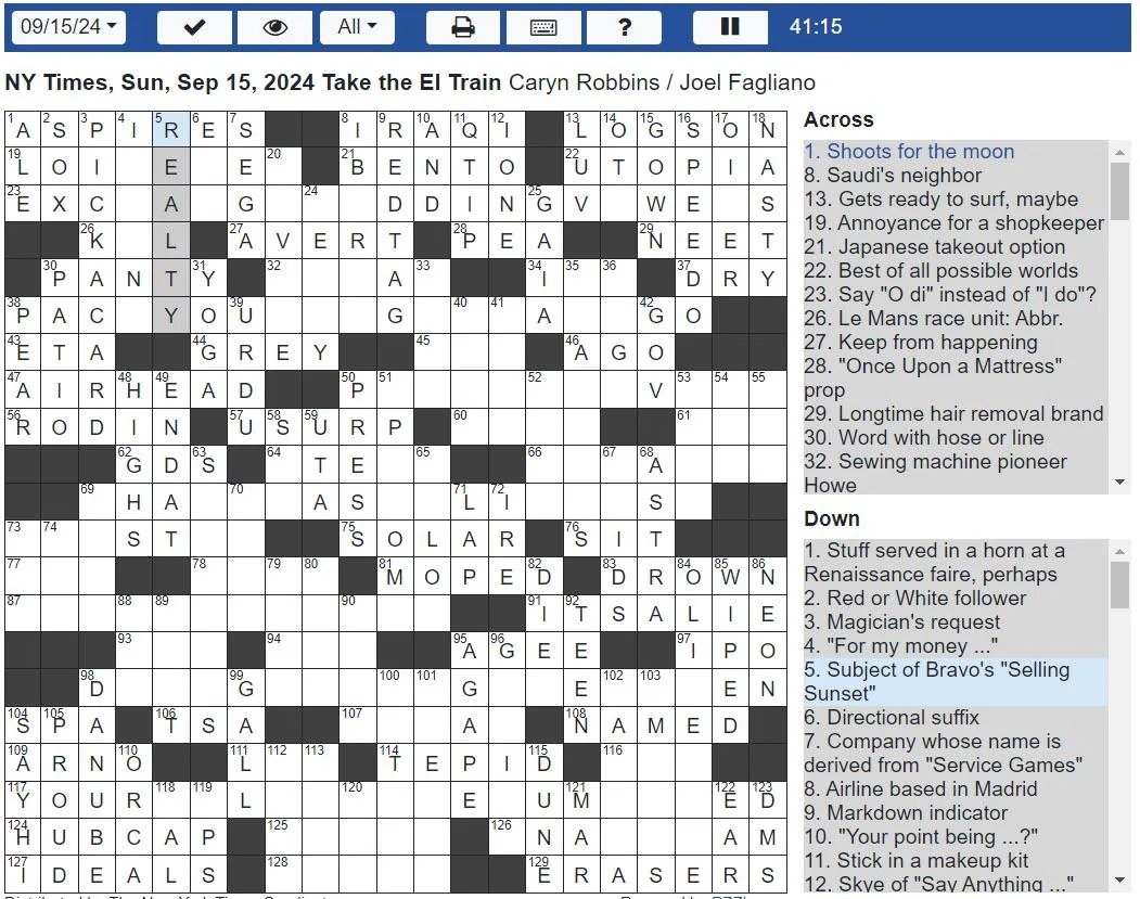 ny times crossword seattle