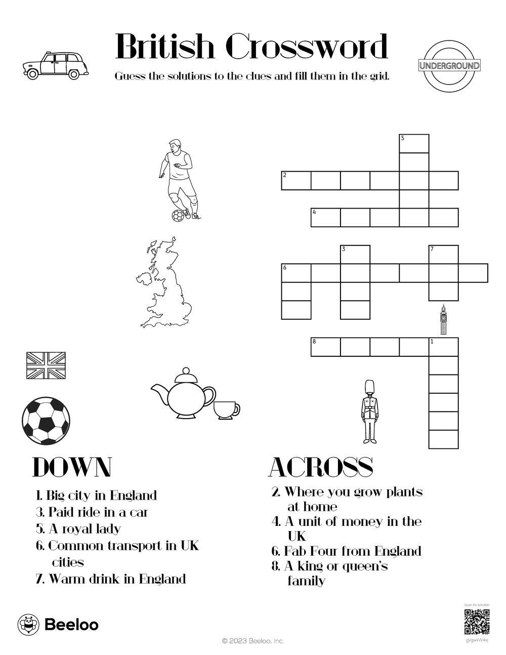 British Crossword Beeloo Printable Crafts And Activities For Kids