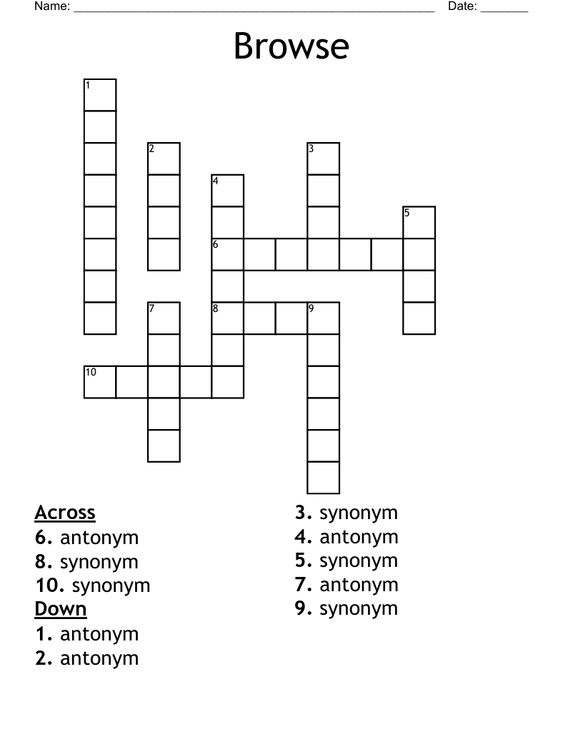 Browse Crossword WordMint