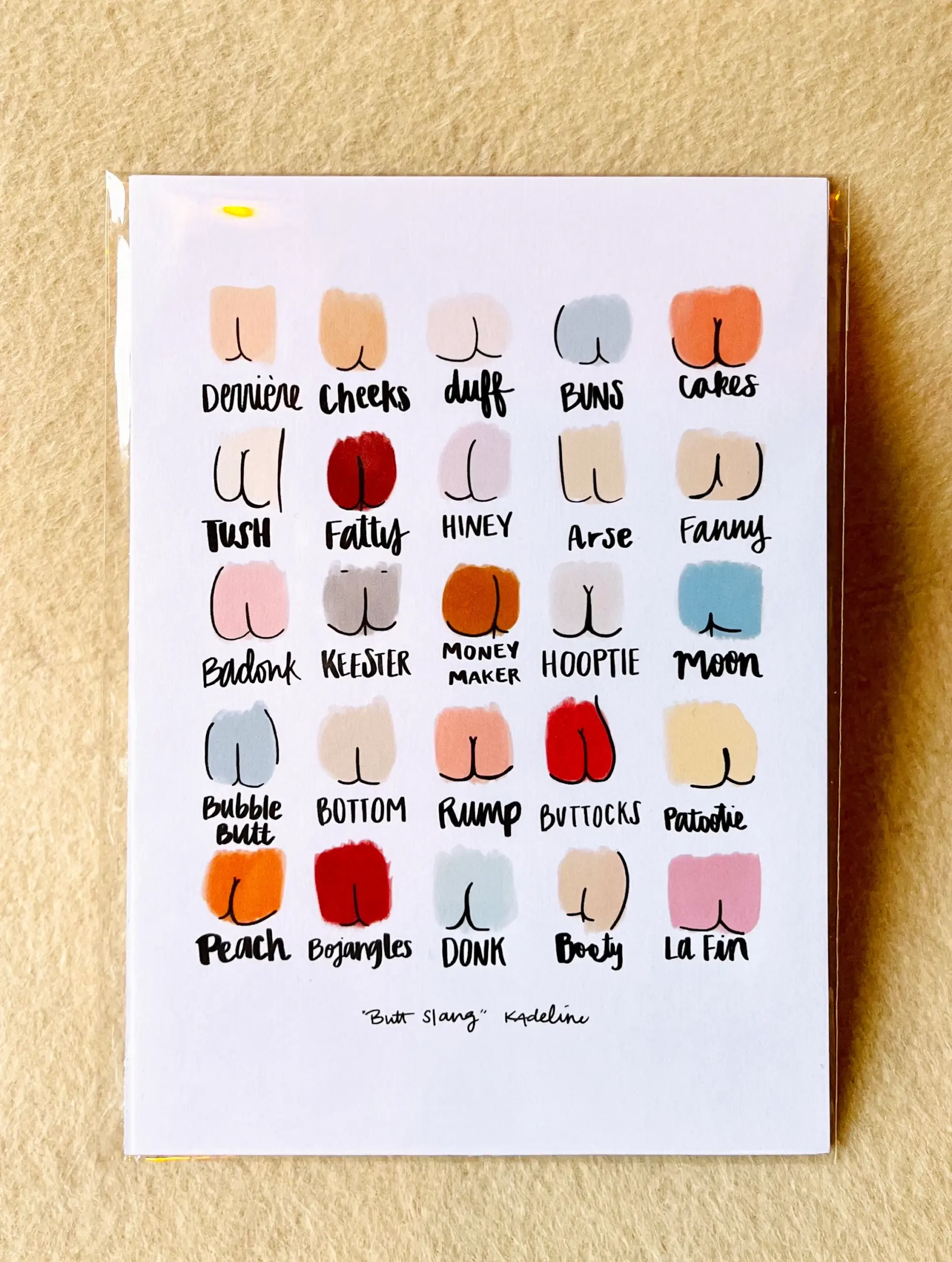 Butt Slang Art Print Etsy