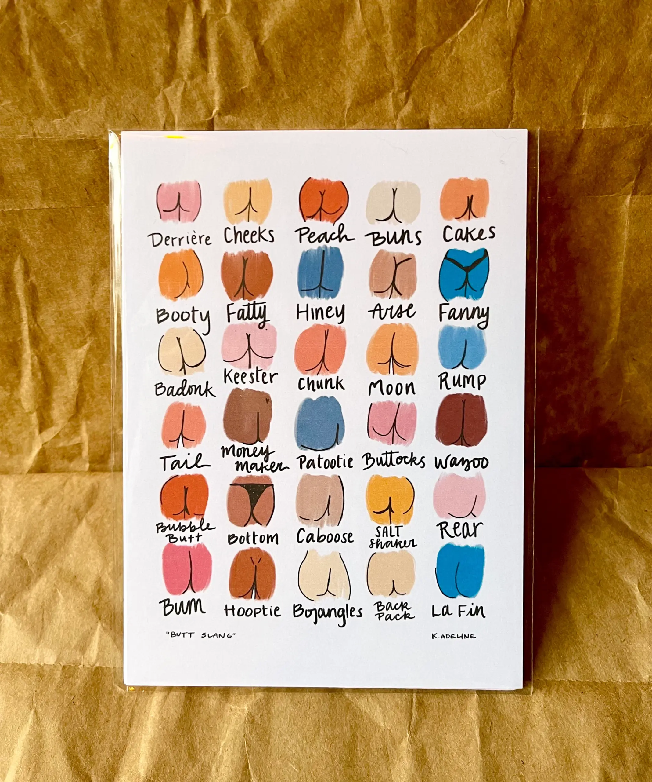 Butt Slang Art Print Etsy
