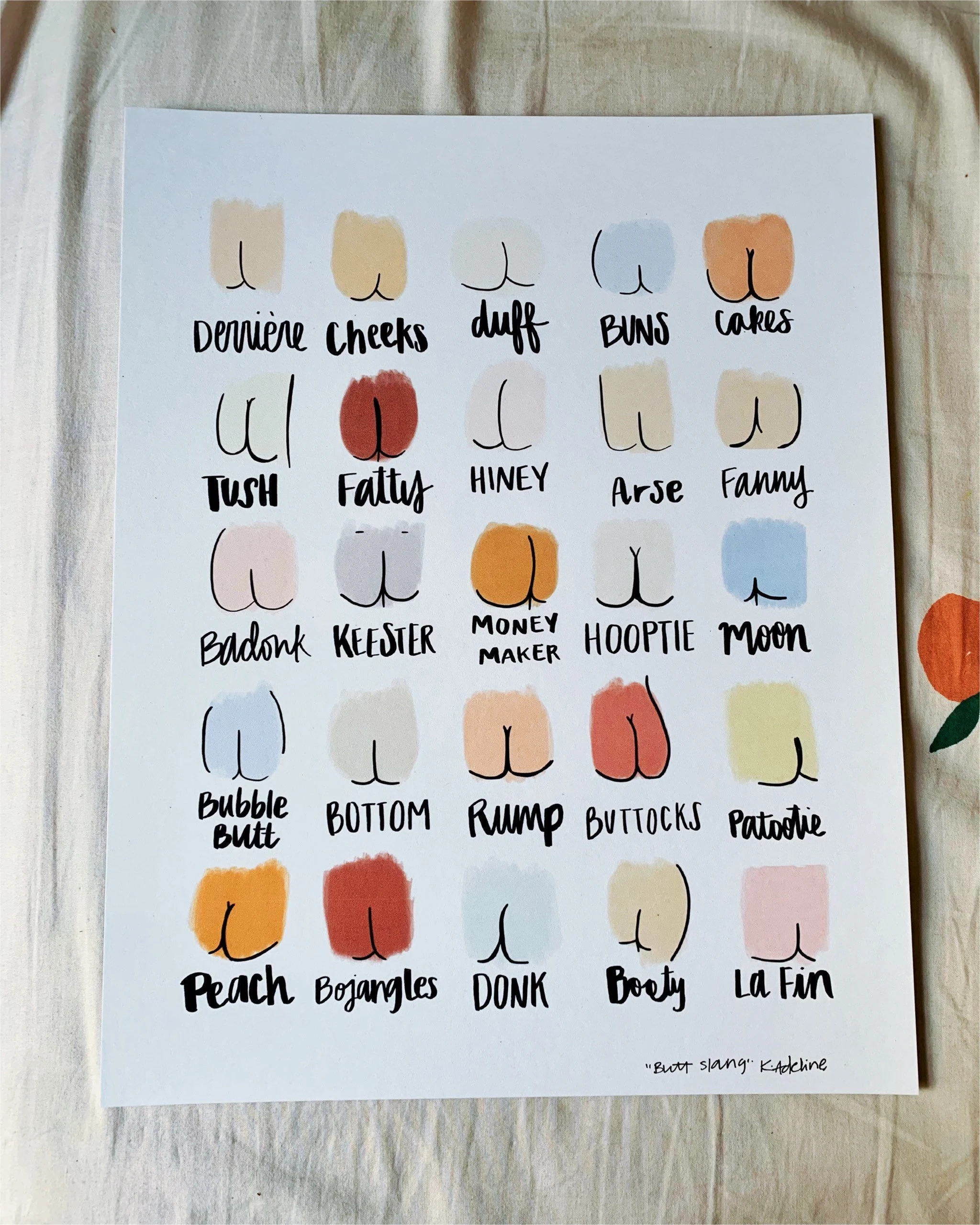 Butt Slang Art Print Etsy