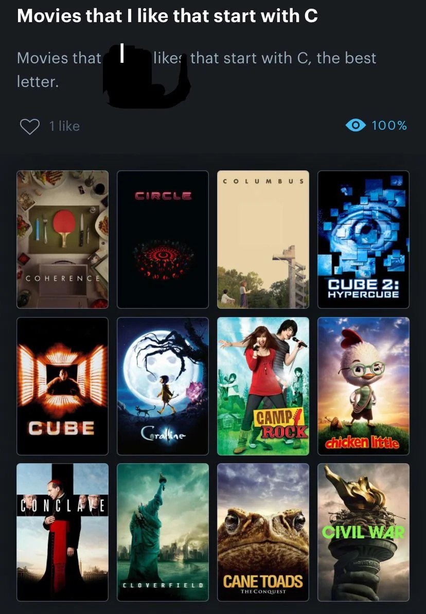 C Movie Recs R Letterboxd