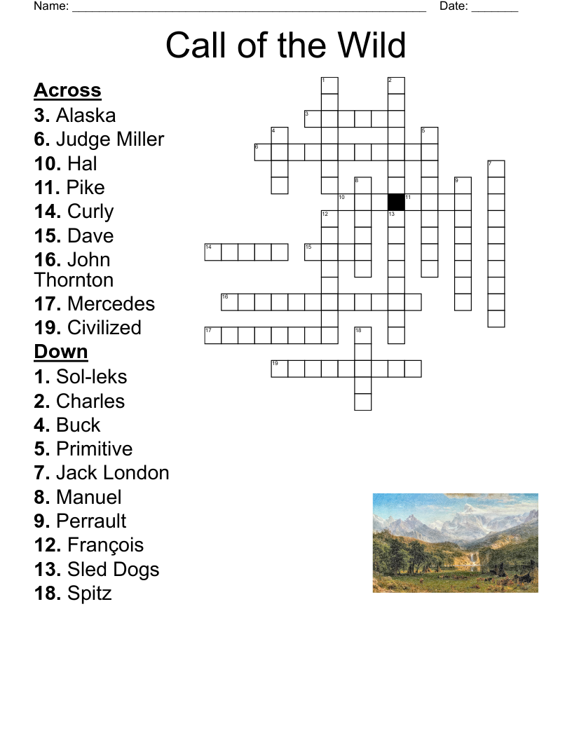 Call Of The Wild Crossword WordMint