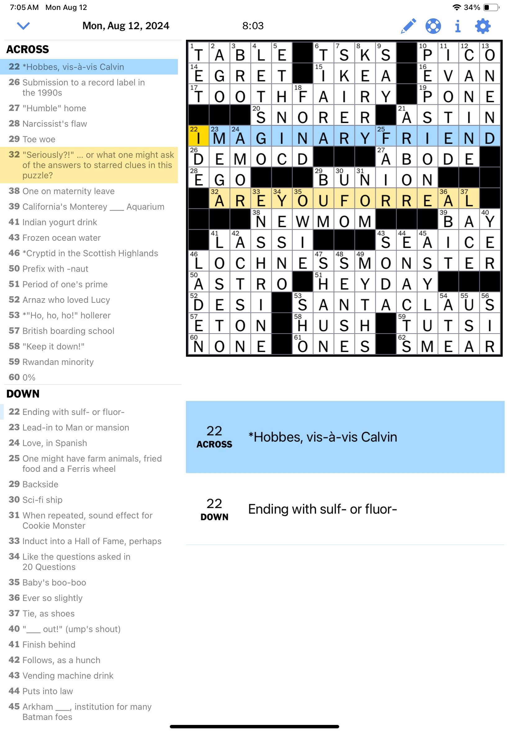 fake nyt crossword