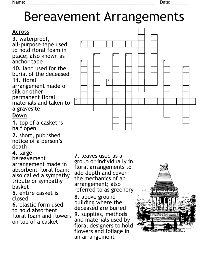coffin stands crossword clue
