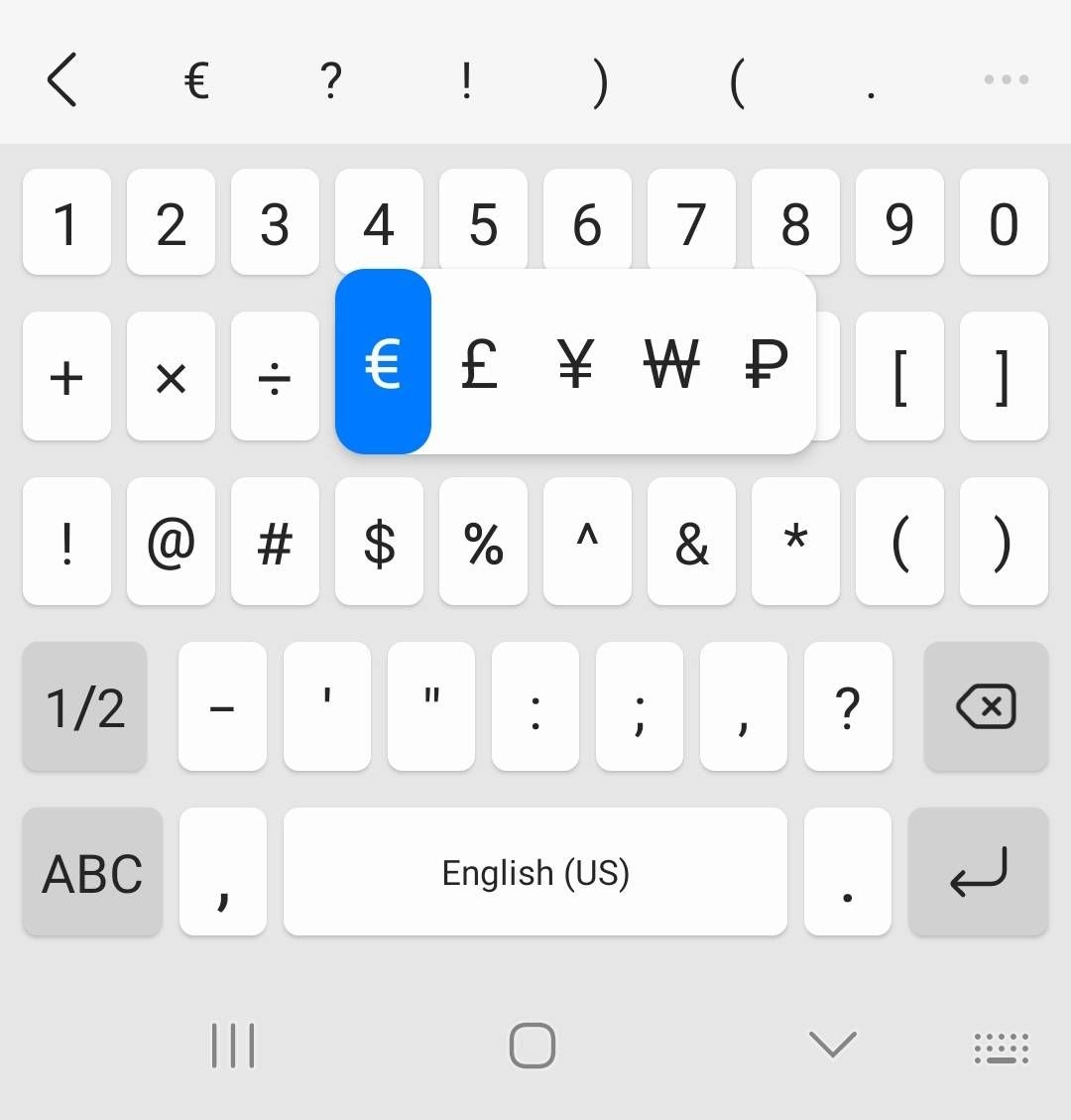 Cents Symbol On Galaxy S8 Samsung Members