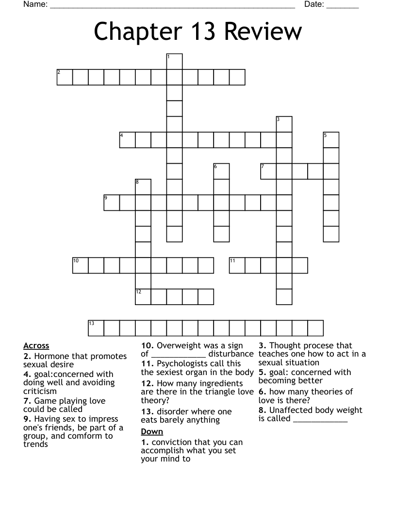 Chapter 13 Review Crossword WordMint Chapter 13 Review Crossword WordMint
