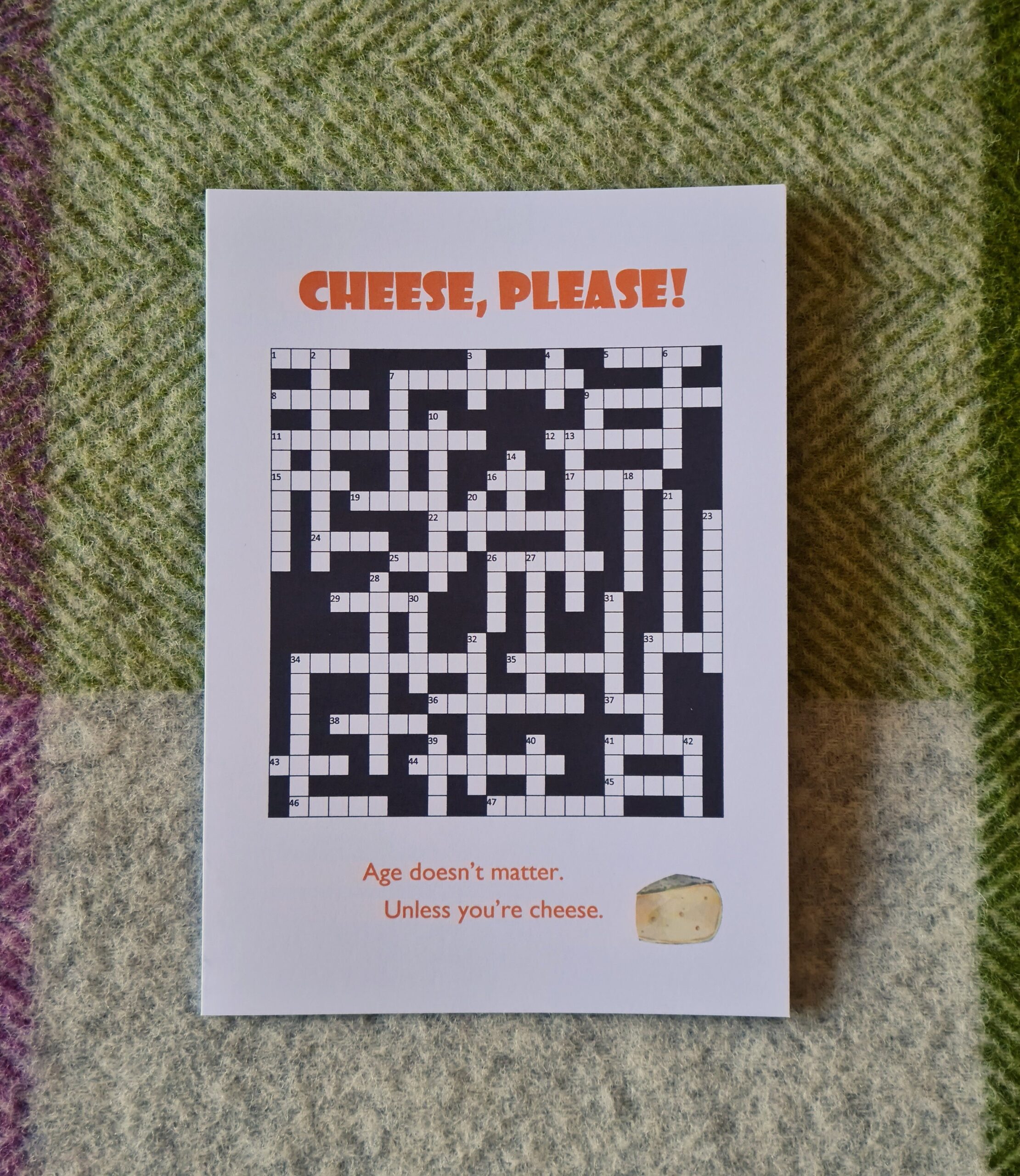 Cheese Lover Crossword Card Any Occasion Greetings Card Etsy