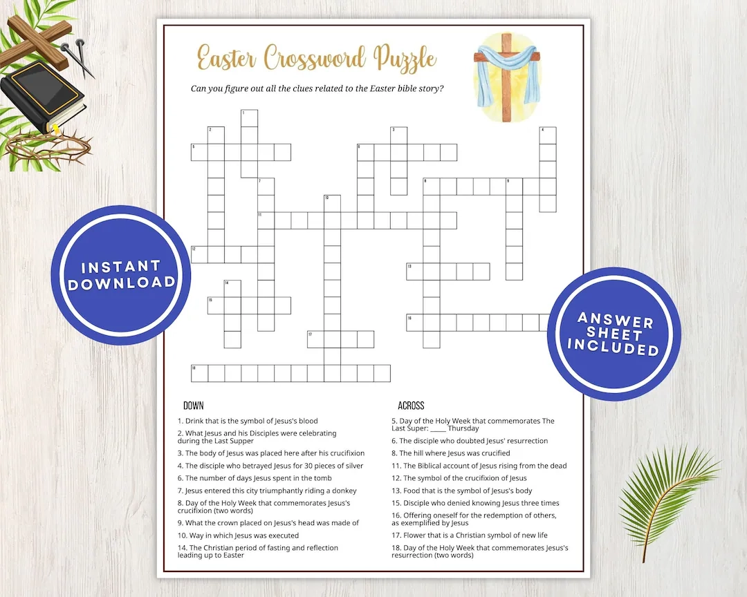 Christian Easter Crossword Puzzle For Adults And Kids Fun Printable Word Game For Bible Study Church Or Youth Groups Instant Download Etsy Christian Easter Crossword Puzzle For Adults And Kids Fun Printable Word Game For Bible Study Church Or Youth Groups Instant Download Etsy