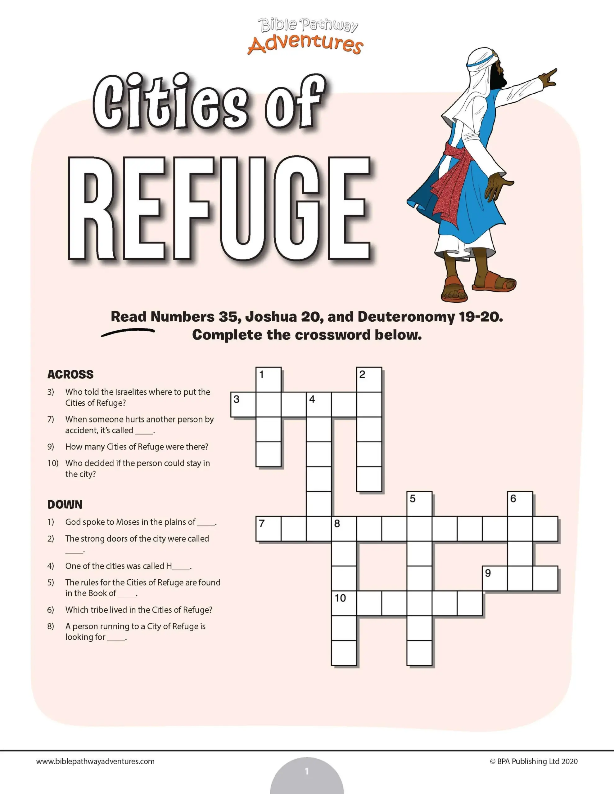 Cities Of Refuge Bible Crossword Puzzle PDF Bible Pathway Adventures Cities Of Refuge Bible Crossword Puzzle PDF Bible Pathway Adventures
