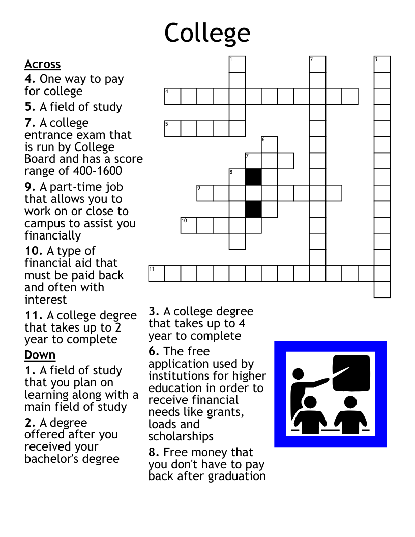 College Crossword WordMint