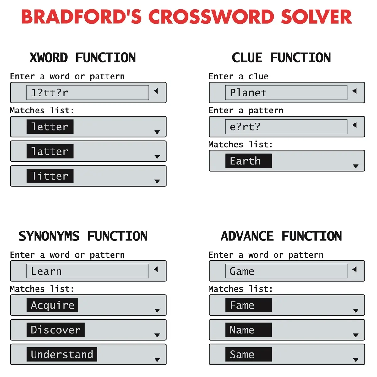 Collins Bradford s Electronic Crossword Solver Lexibook