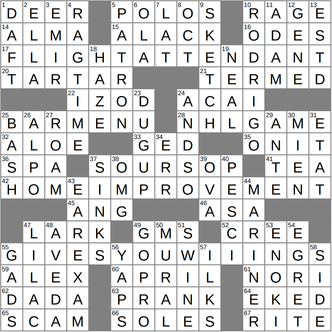 Comedy Scene Crossword Clue Archives LAXCrossword