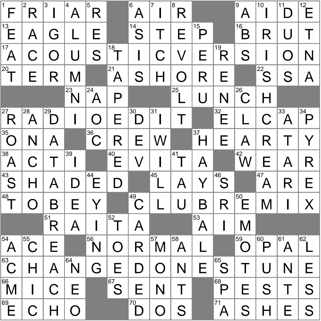 Coming To A Point Crossword Clue Archives LAXCrossword