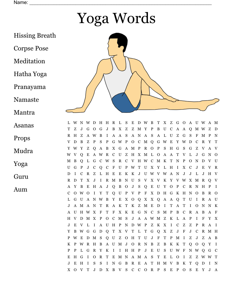Common Yoga Terms Crossword WordMint