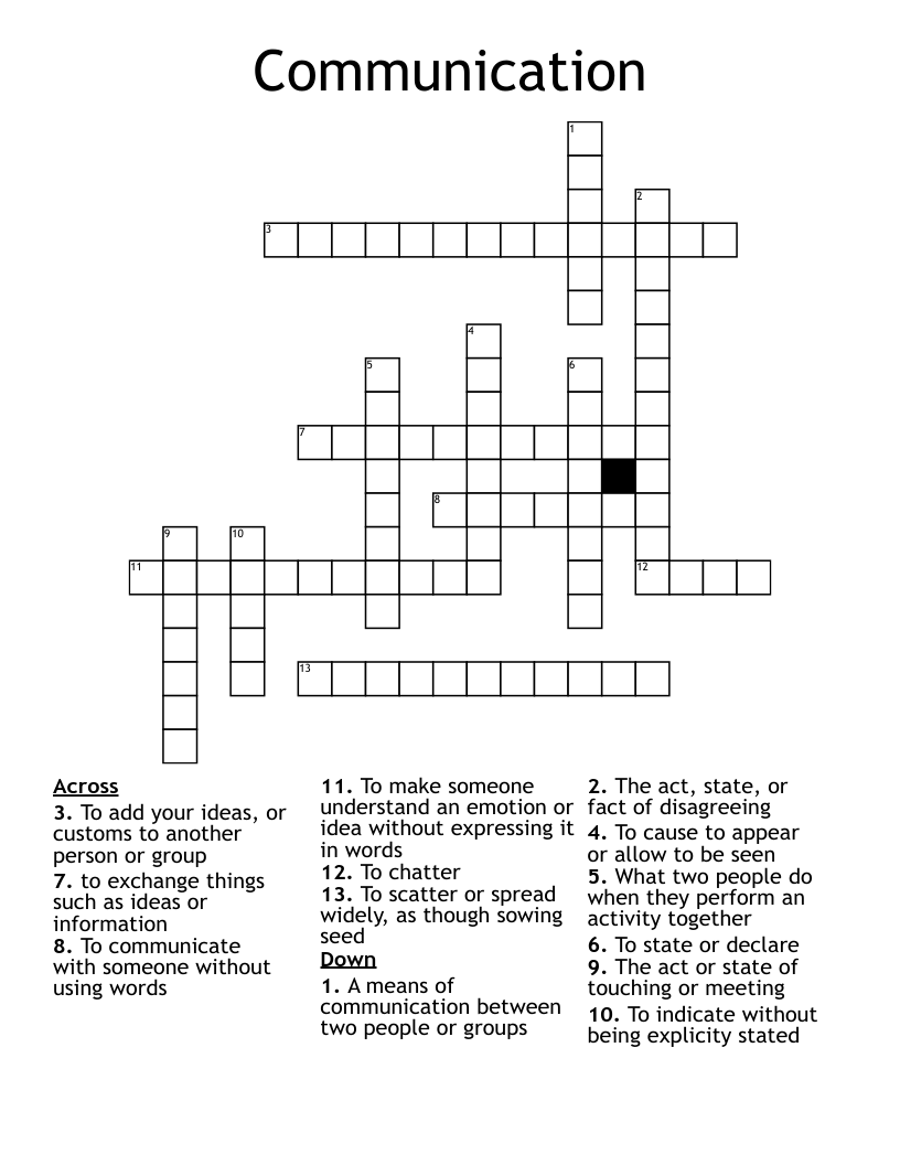 Communication Crossword WordMint
