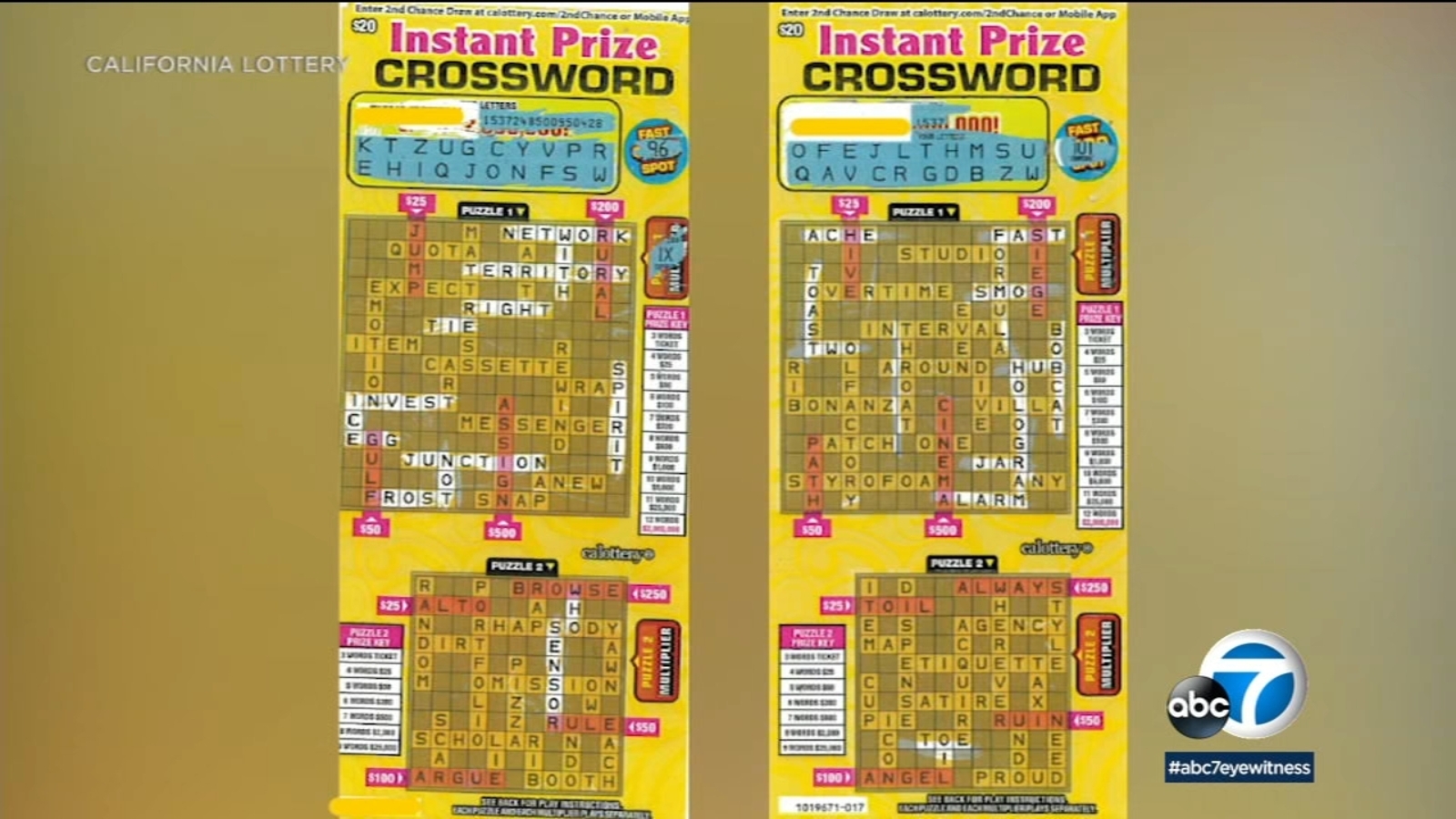 instant prize crossword winners