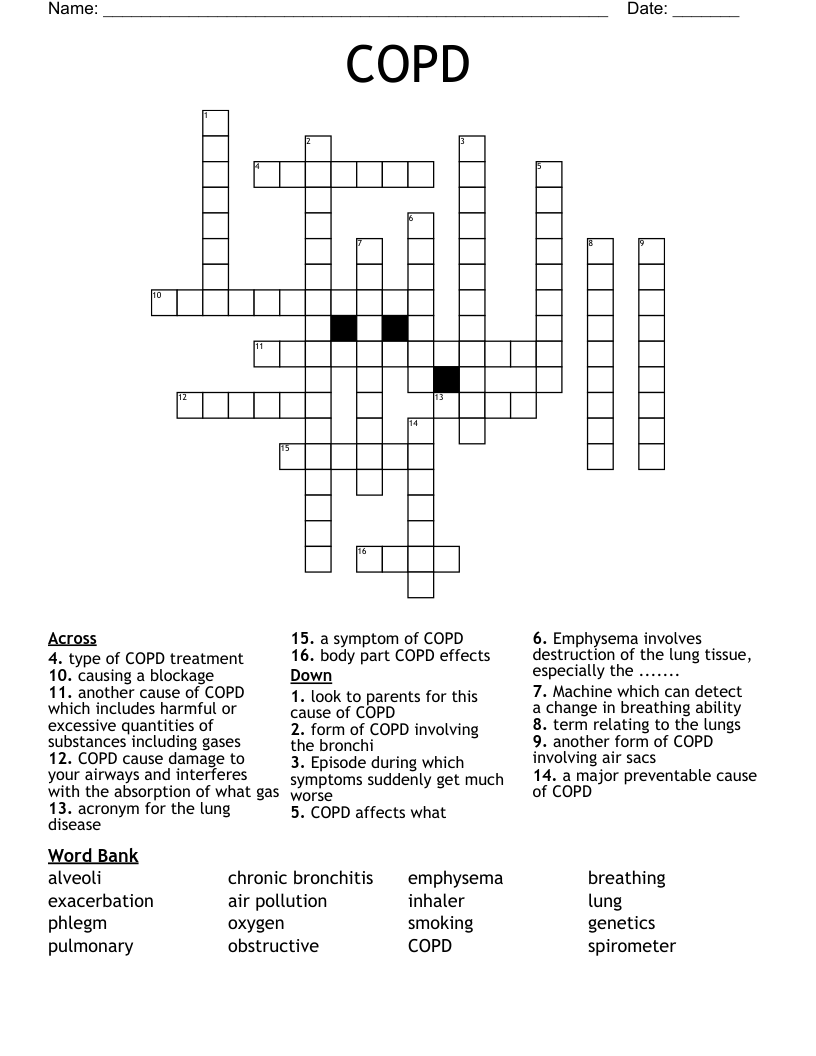 COPD Crossword WordMint