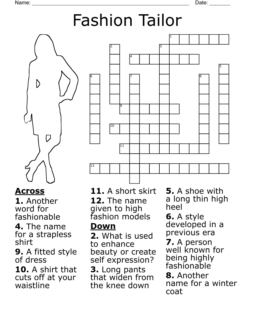 Costume Terms Crossword WordMint