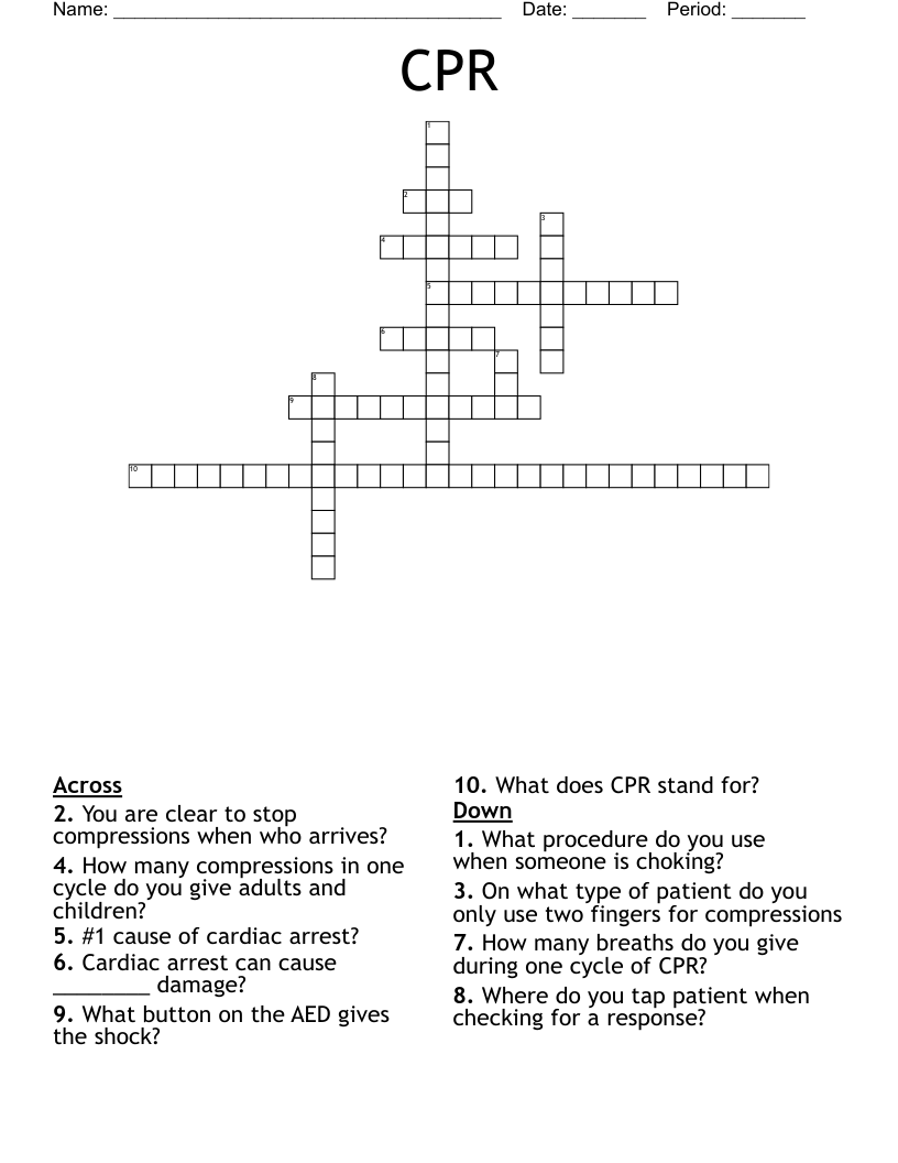 CPR Crossword WordMint CPR Crossword WordMint