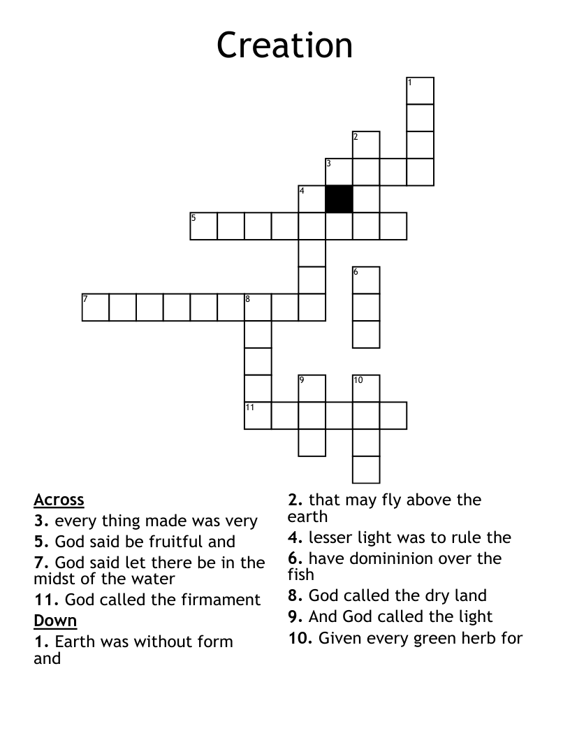 Creation Crossword WordMint