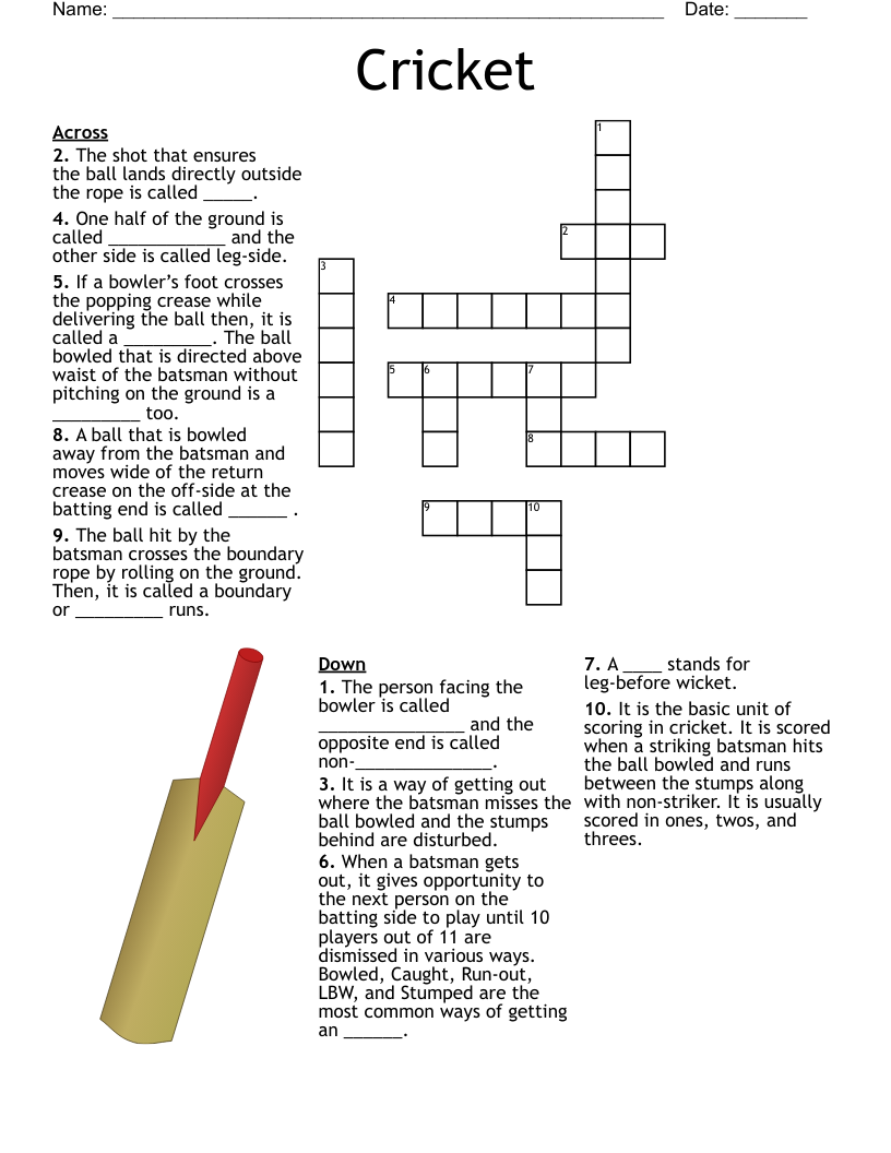 Cricket Crossword WordMint