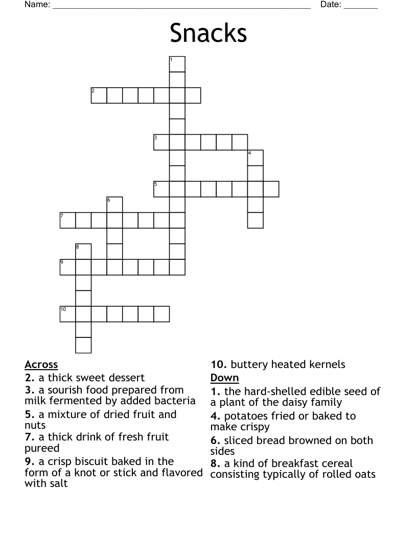 Crispy Kosher Snack Crossword Asks Can Healthy Be A Cosmetic Saint Augustines University