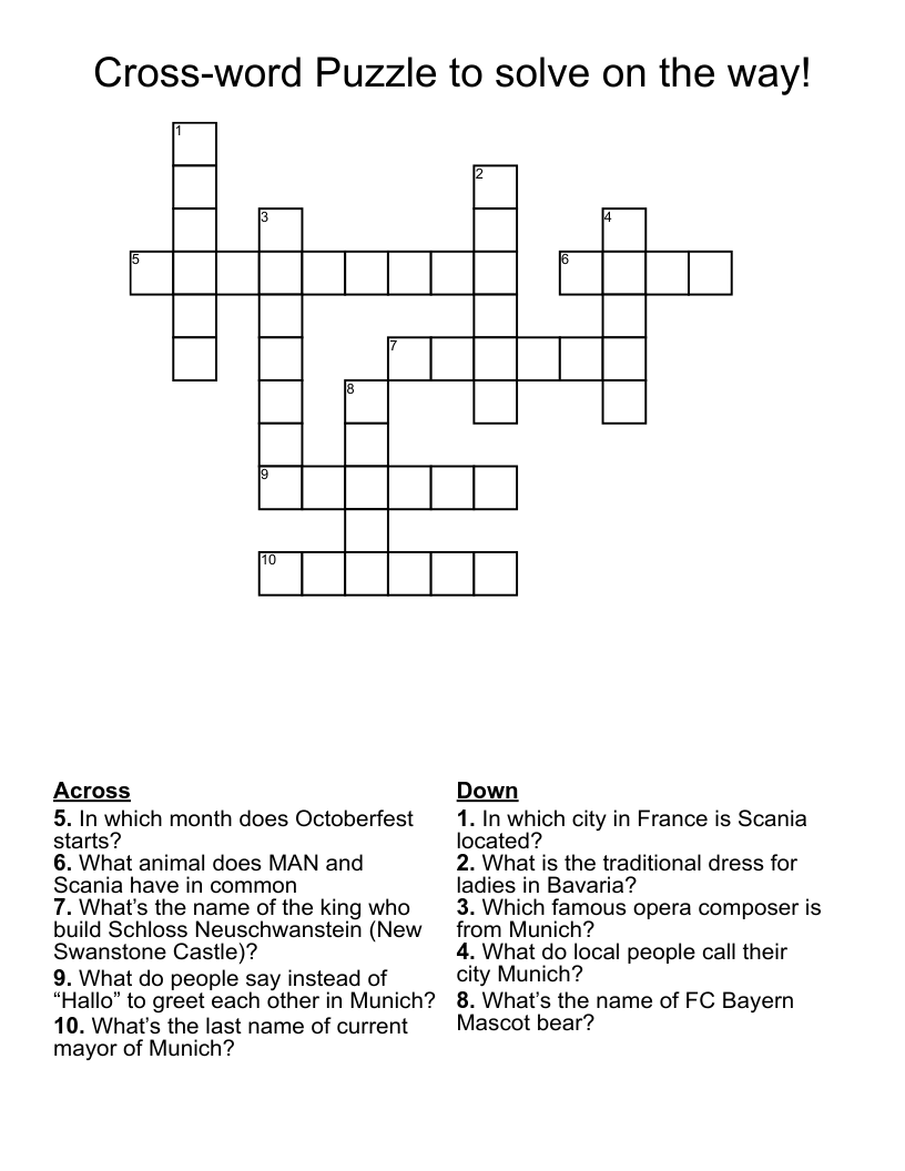 Cross word Puzzle To Solve On The Way Crossword WordMint Cross word Puzzle To Solve On The Way Crossword WordMint