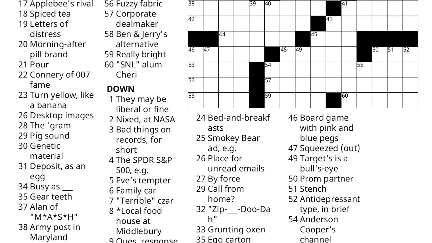 Crossword 02 26 2026 Solutions Two Roads Diverged The Middlebury Campus Crossword 02 26 2026 Solutions Two Roads Diverged The Middlebury Campus