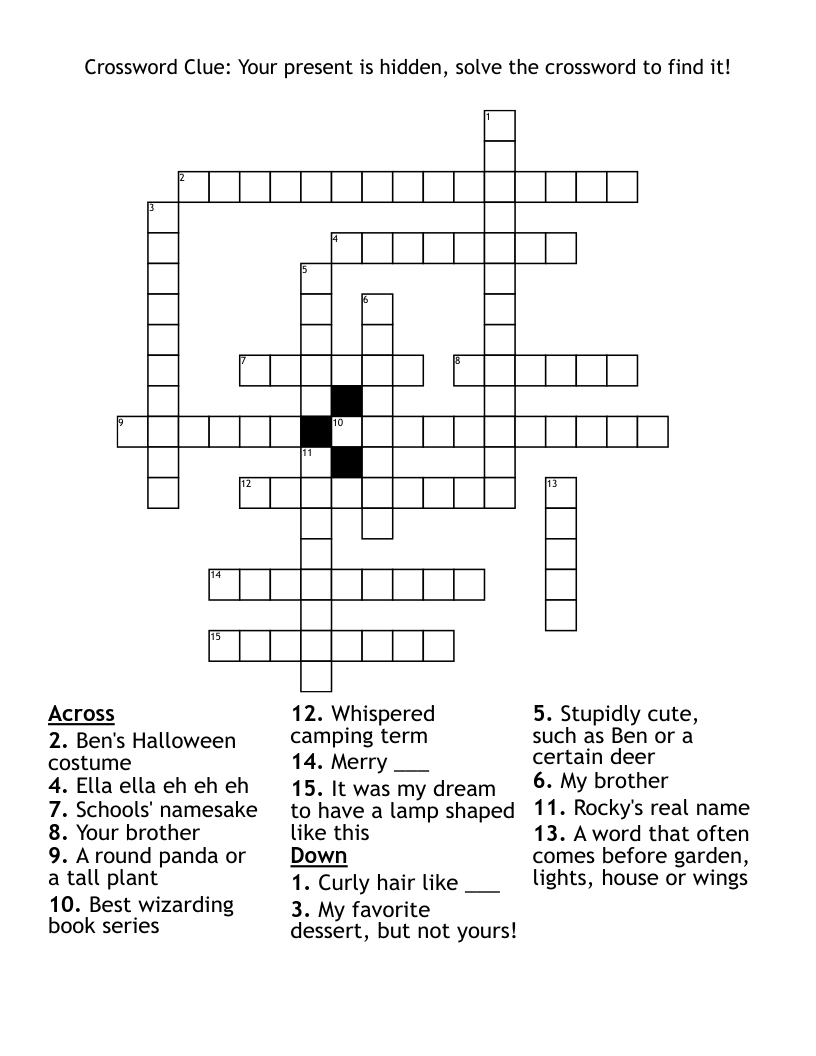 Crossword Clue Your Present Is Hidden Solve The Crossword To Find It WordMint