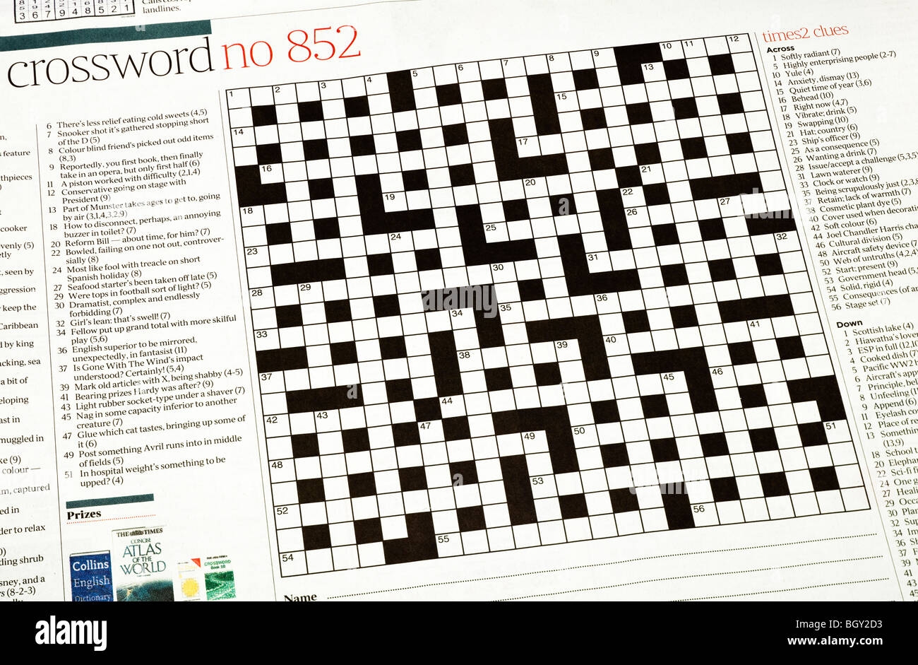 Crossword Clues Hi res Stock Photography And Images Alamy