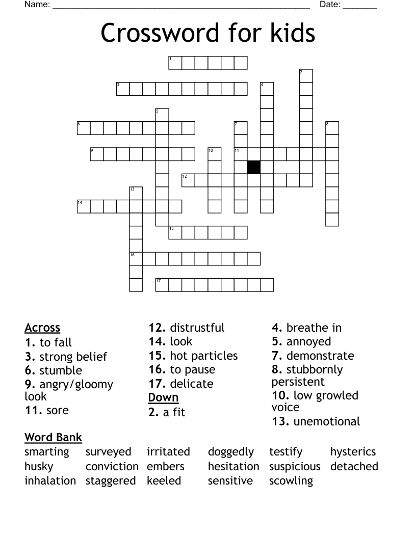 Crossword For Kids WordMint Crossword For Kids WordMint