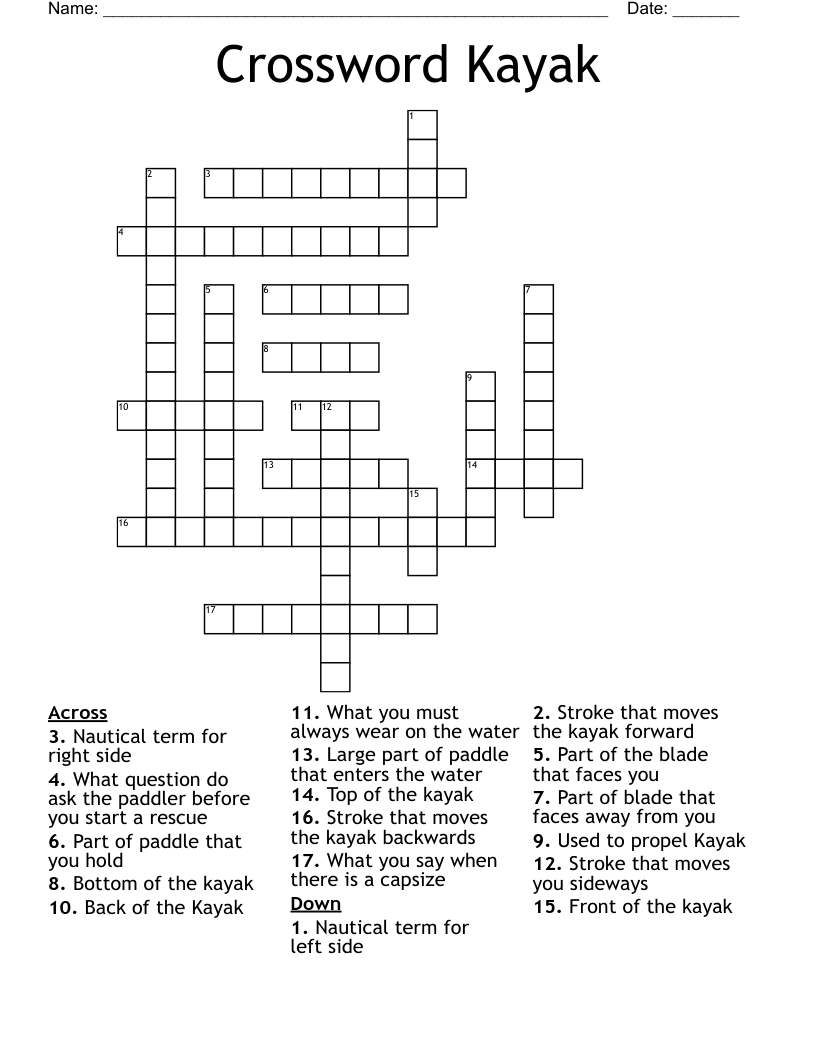 Crossword Kayak WordMint