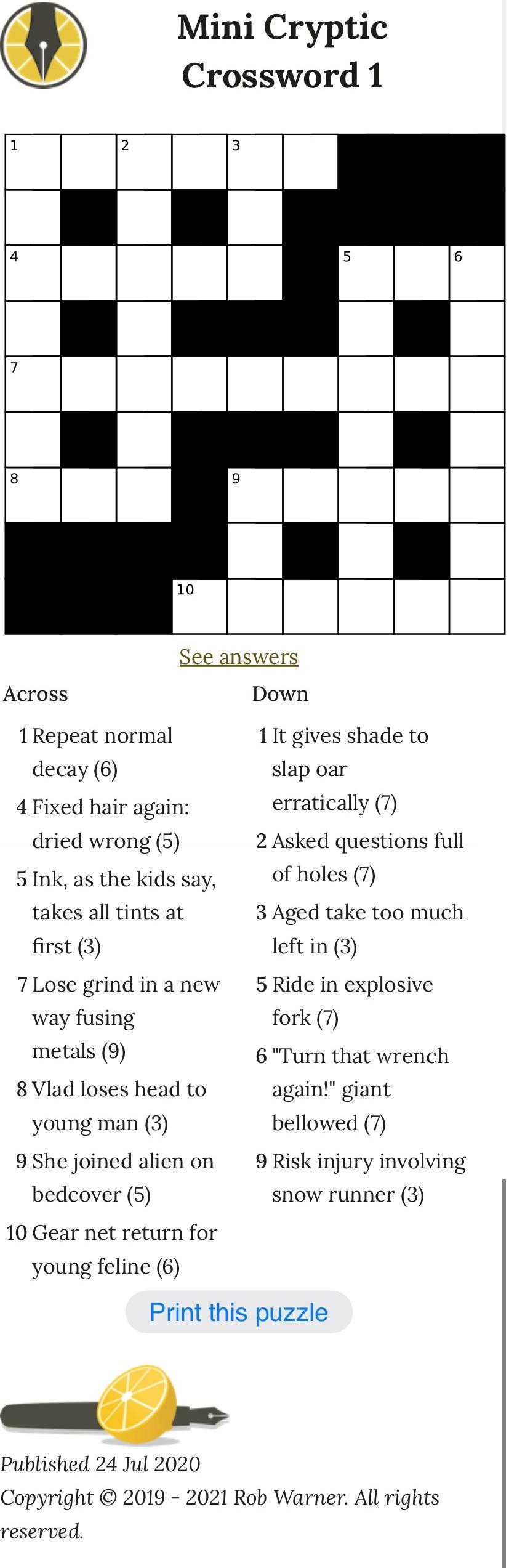 Crossword My Dad Made That Took Me A Week Good Luck R puzzles