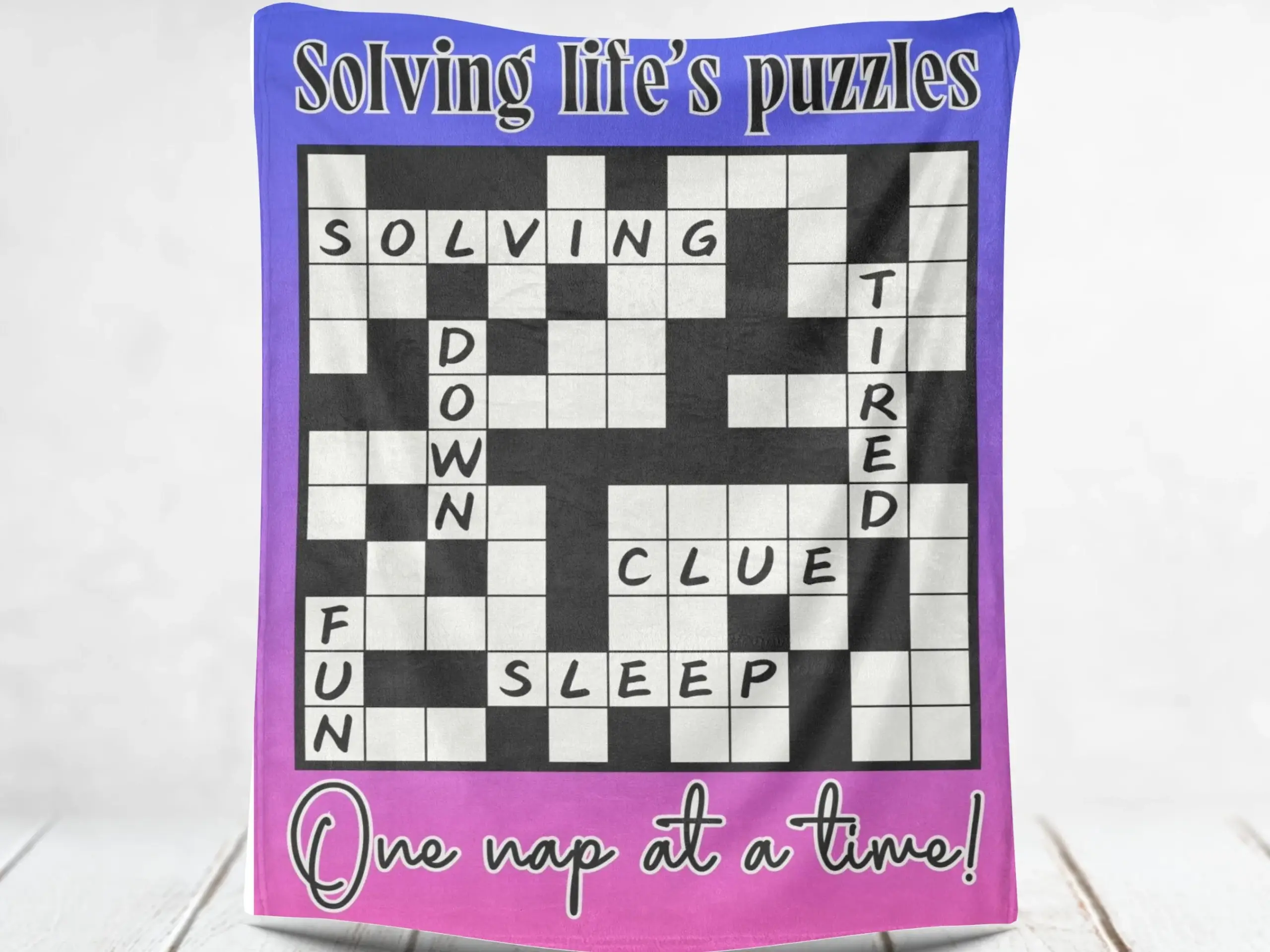 Crossword Puzzle Blanket Soft Throw For Word Lovers Etsy