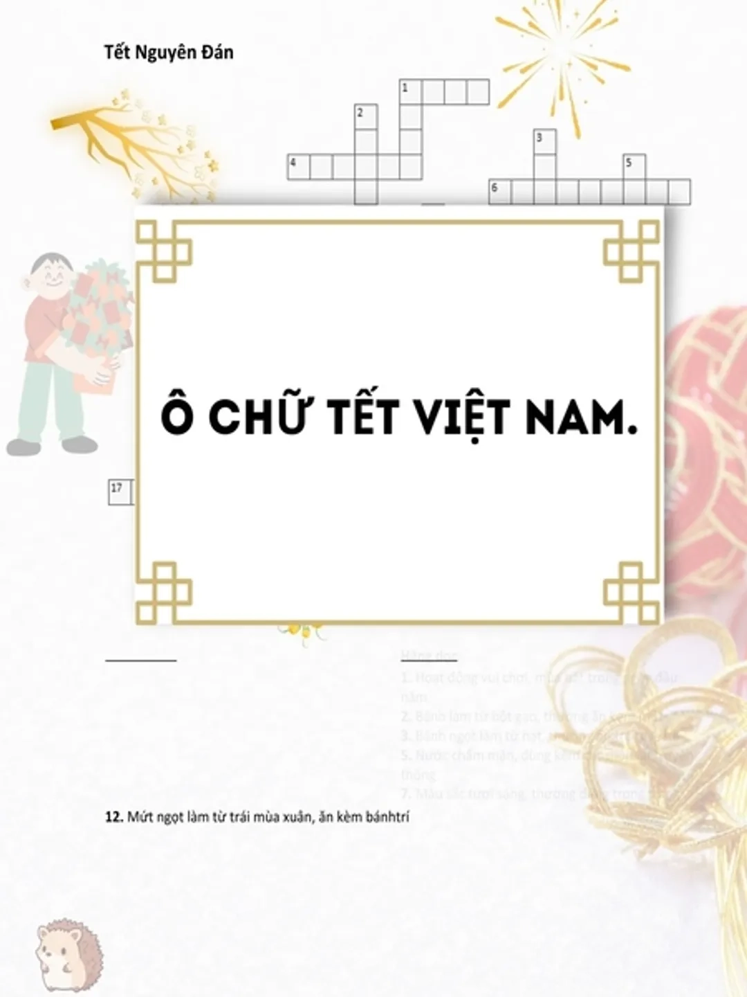 Crossword Puzzle New Year In Vietnamese